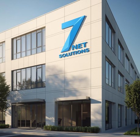 quero uma imagem de um predio e com o logo 7 net solutions
