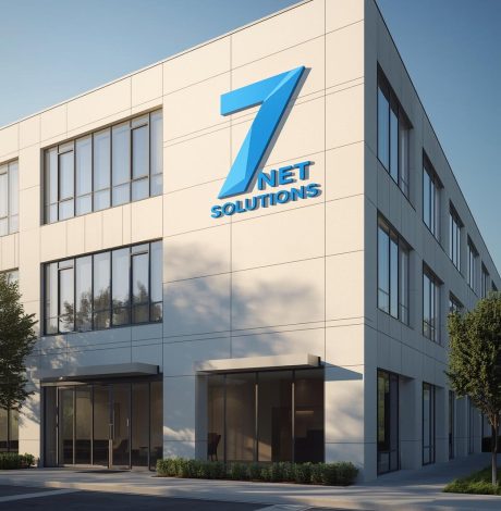 quero uma imagem de um predio e com o logo 7 net solutions