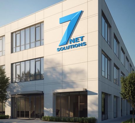 quero uma imagem de um predio e com o logo 7 net solutions