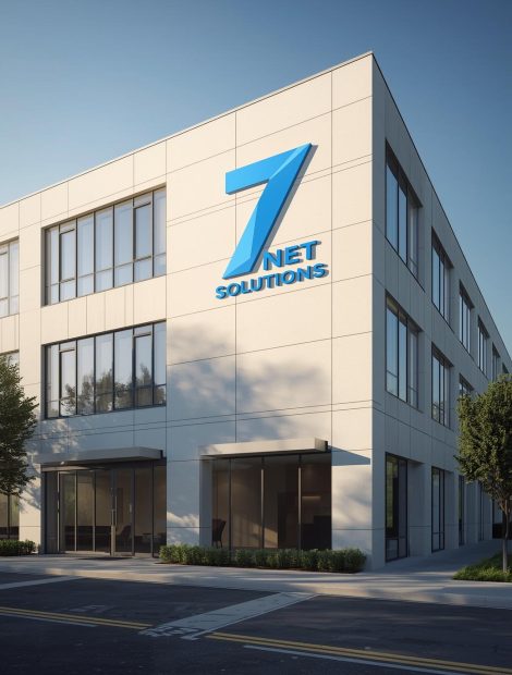 quero uma imagem de um predio e com o logo 7 net solutions
