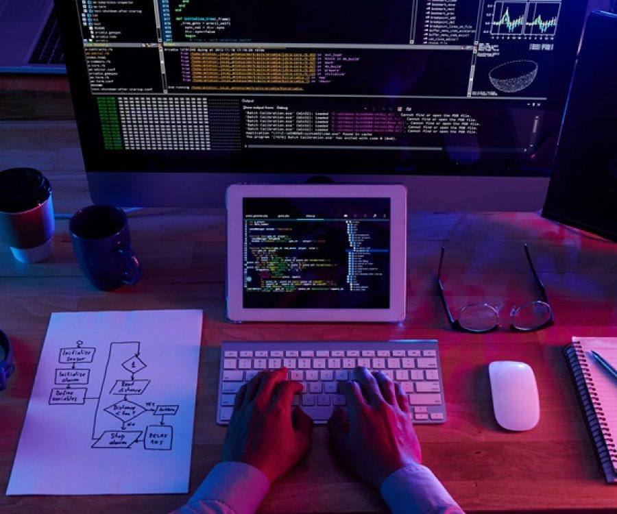 Developer following scheme when programming at his workplace